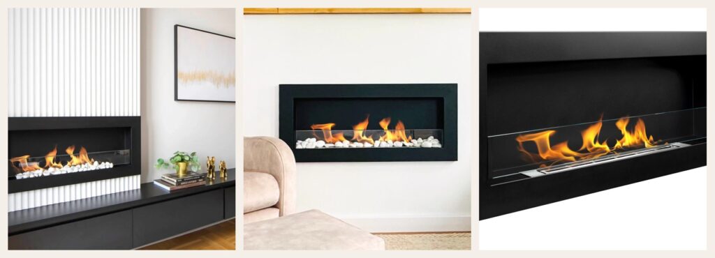 Bioethanol fireplace shown through ambient, lifestyle and clean product photography